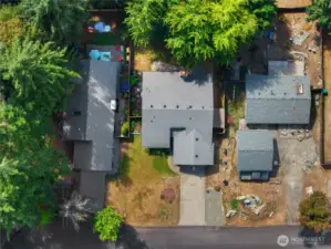 Drone view of top of house