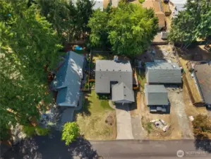 Drone view of top of house