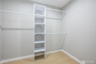 Primary walk in closet.