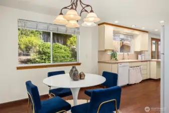 Dining area next to the spacious kitchen.
