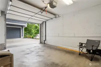 Garage is oversized with an additional storage area (not visible).
