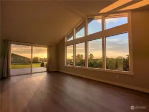 Living room flows wonderfully out to new deck