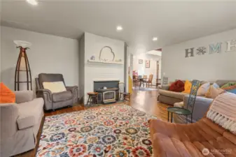 Another angle of fireplace from main living room