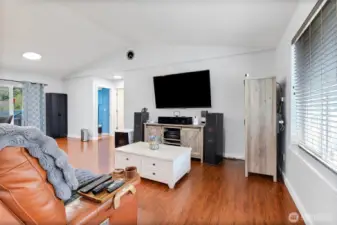 Open Concept Living Area With Vaulted Ceilings.