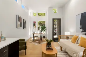 Live-work space designed for commercial or residential use