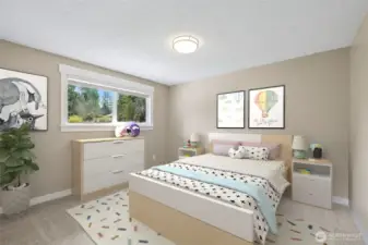 Bedroom #3 on the other end of the house. Virtually staged.