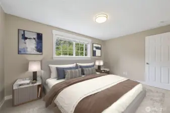 Super spacious primary bedroom. Virtually staged.