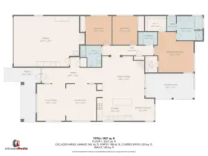 The square footage is not accurate. This is just a rendering.