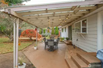 Covered patio is perfect for entertaining year round