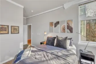 Primary bedroom with large closet and ensuite bathroom