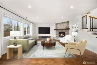 Virtually staged living room