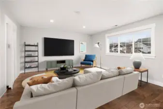 Virtually staged upstairs bonus room