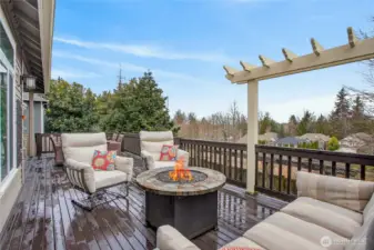 Expansive Deck with Cascade Views Overlooking the Backyard