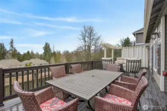 Expansive Deck with Cascade Views Overlooking the Backyard