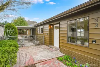 The fenced back yard keeps your furry friends contained and safe.