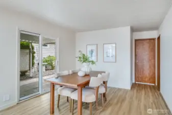 Entertain at the dining room inside or outside. Easy access out to the patio.