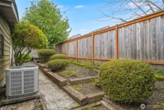 If you like gardening, you have plenty of spaces you can develop. If you do not; it is an easy to maintain yard as is.