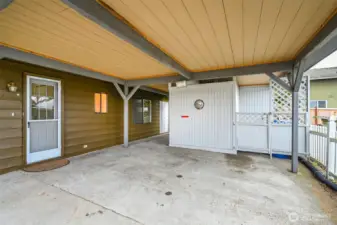 The covered 2 car carport allows you to get into the house with your groceries without getting wet.