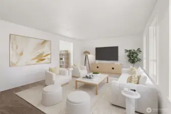 Virtually staged living room