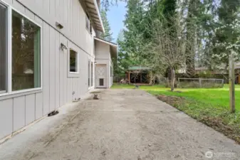 Large concrete patio