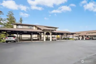 covered assigned parking with lots of guest parking