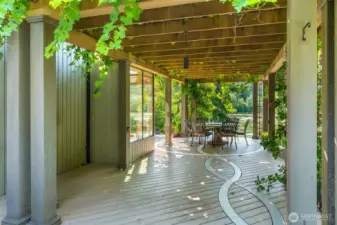 The pergula is spacious and has hosted many gatherings!