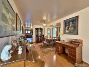 Dining room area looking towards kitchen from Living room down hall.