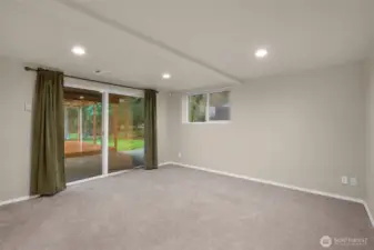 Living room in the lower level off the rec room.