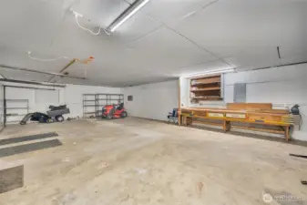 Inside the 2 car detached garage.