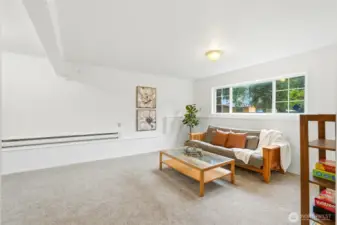 Fresh new paint and carpet and neutral tones allows you to make it your own. Tons of room in this family room.