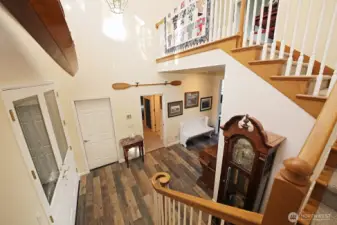 Stairway with landing at top