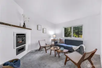 Bonus room with fireplace.