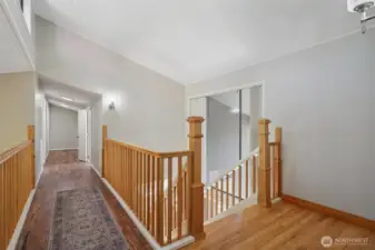 Expansive upstairs hallway