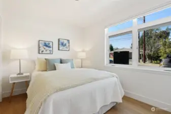 Main level bedroom is large with abundant natural light