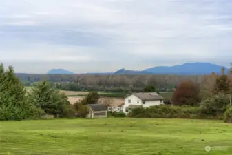 Views of Skagit Valley Farmland and Mountains to the West NW