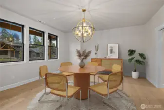 Dining room. Virtually staged photo.