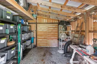 Inside outbuilding