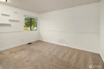 This is a unique home with 4 bedrooms (3 upstairs and one on the main floor), and a full bathroom on the main floor plus two more full bathrooms upstairs.