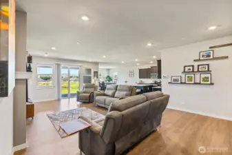 Open Concept living room, dining room and kitchen.