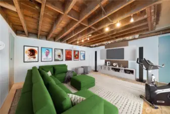 Virtually staged basement