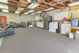 Looking into garage. Washer and Dryer are located in garage