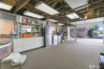 In garage looking out