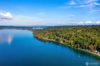 Looking north into Quartermaster Harbor