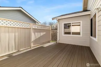 Private patio off of the kitchen.