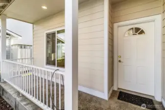 Sitting porch and covered entry.