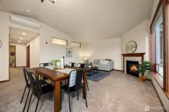 The ductless mini-split provides efficient heating & cooling for the unit. Down the hall, you'll find two bedrooms, the bonus room, and two bathrooms.