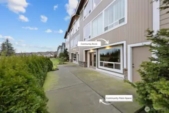 The patio area is shared with the members of the complex, and a part of the community space.