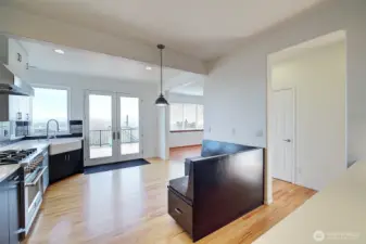 Brand new range oven just installed and farmhouse sink