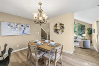 Dining space that opens seamlessly to the main living area, making it easy to gather, host, and stay connected.