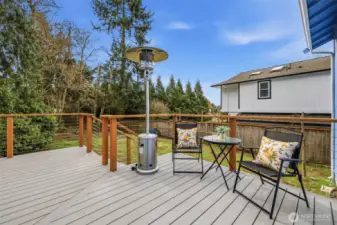 Perfect spot for morning coffee or evening beverages.